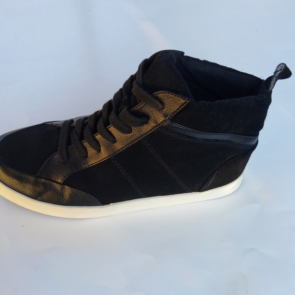 Splendid Lucille Suede & Leather Lace-up Ankle Bootie Mid Top Sneaker 10 Black - Picture 6 of 16
